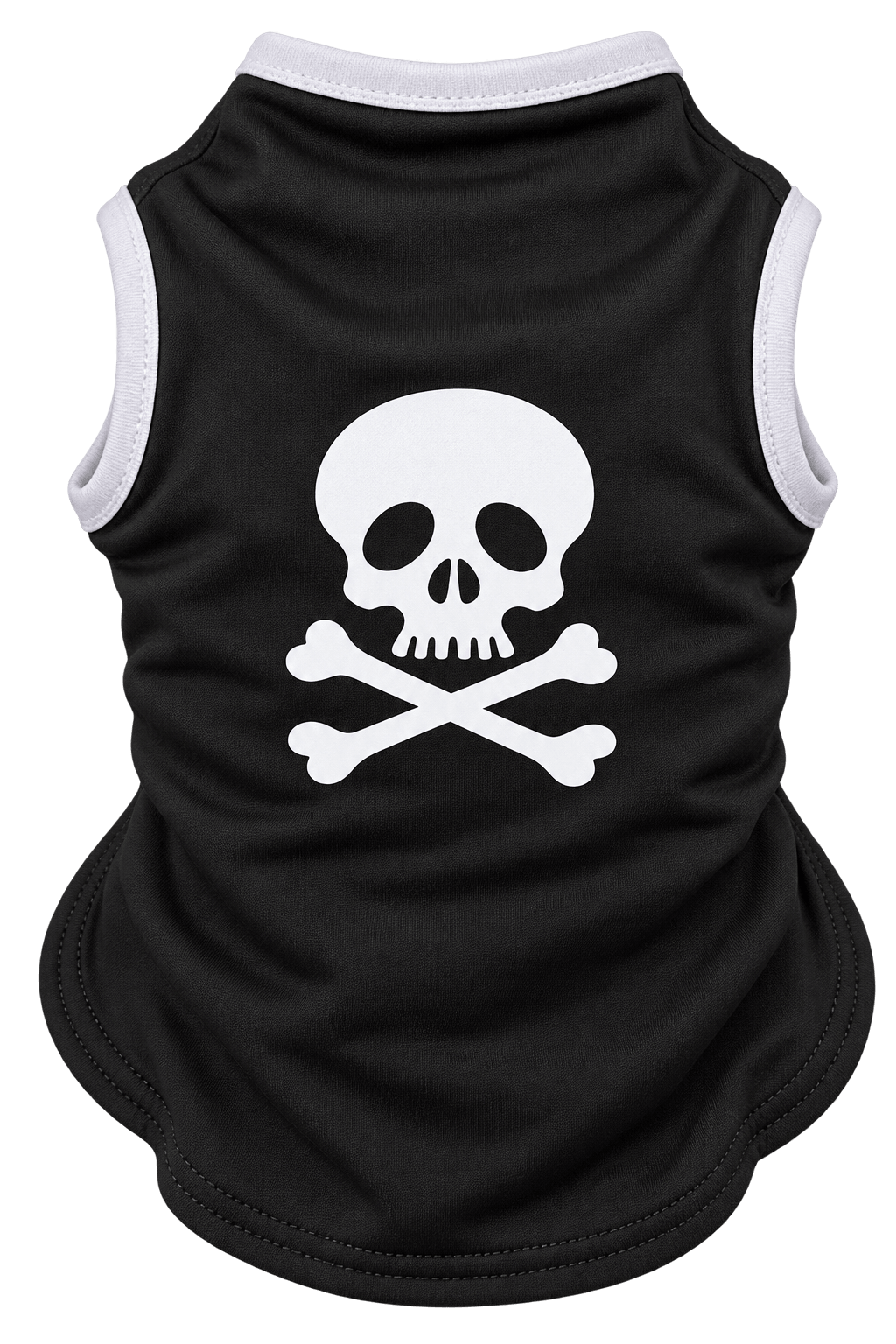 Camiseta negra para perro con calavera blanca