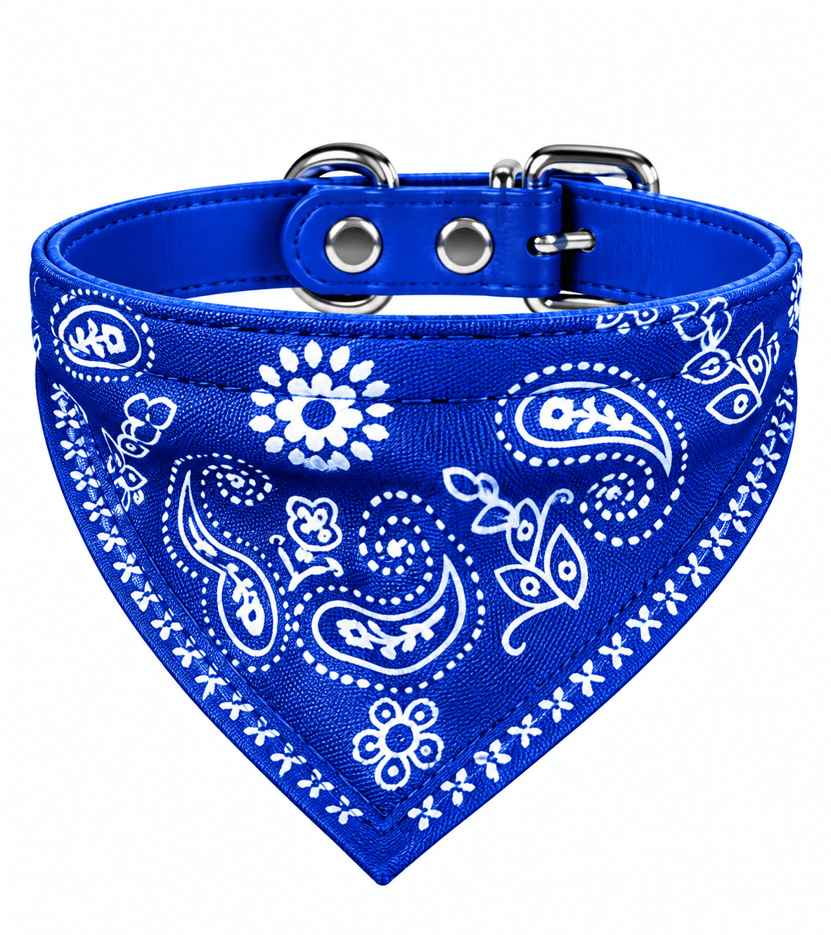 Collar azul con bandana paisley