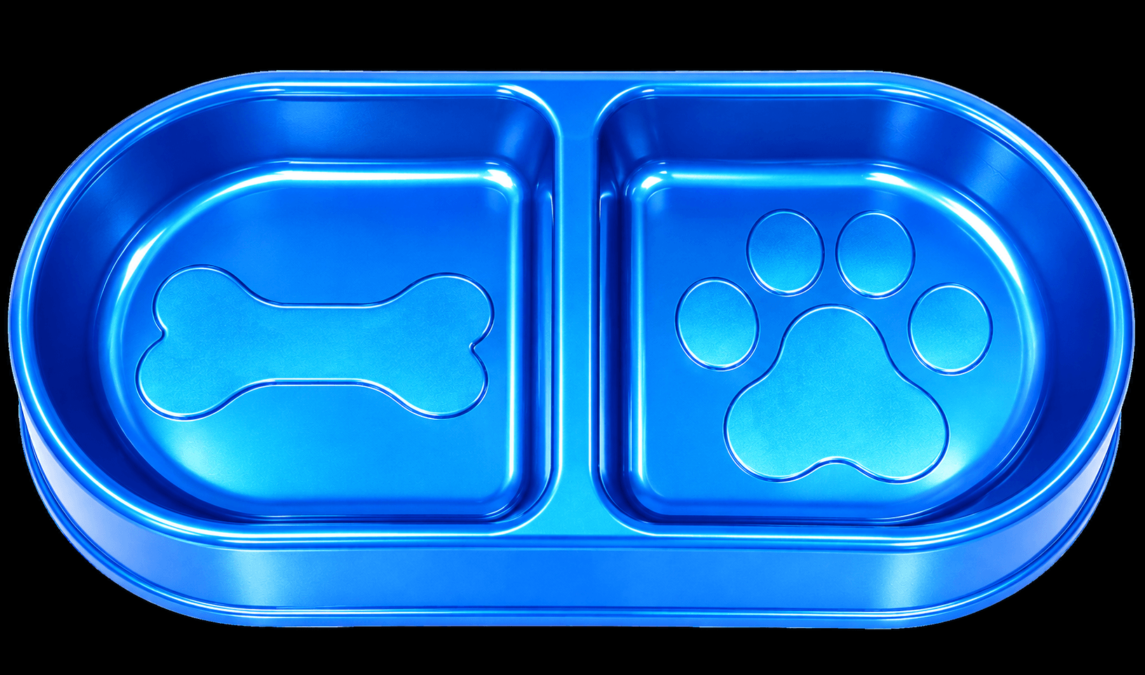 Comedero doble azul para mascotas