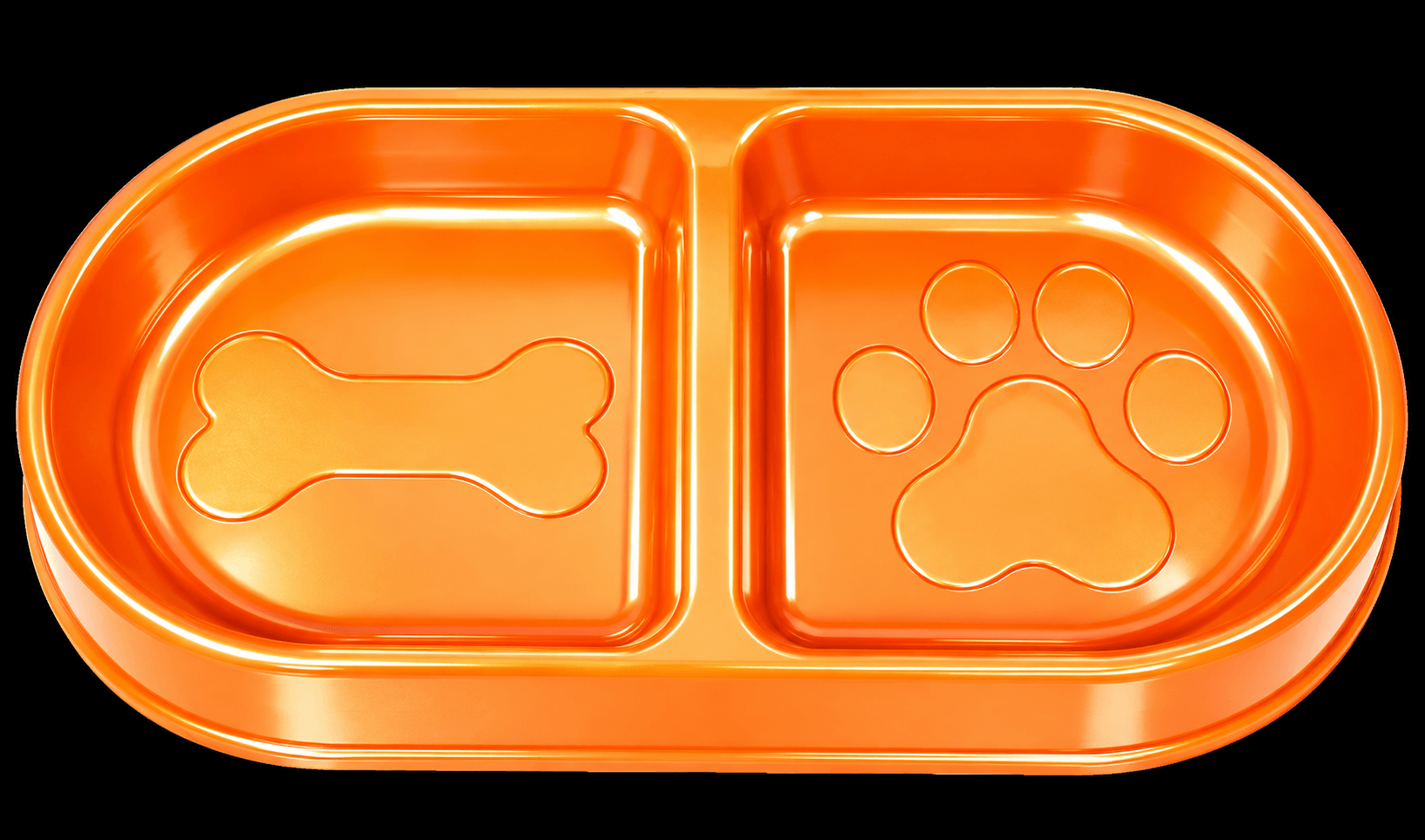 Comedero doble naranja para mascotas