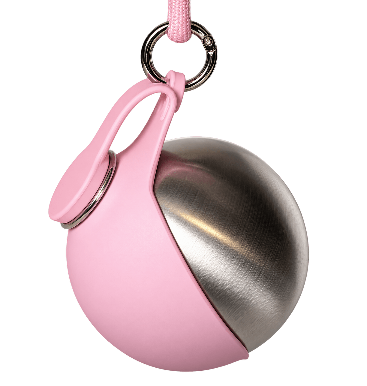 Llavero Esférico Rosa y Metálico